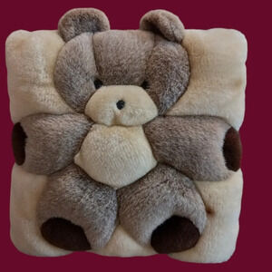 Decorative square throw pillow stuffed animal teddy bear